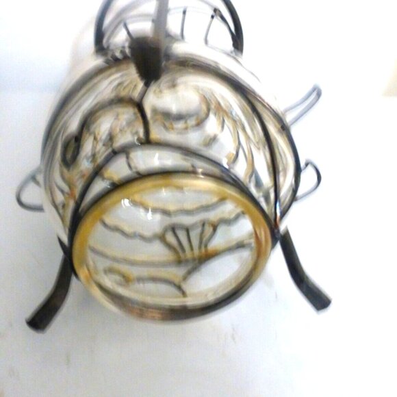 BNF - 10" Metal Caged GLASS FISH Vase or Candle Holder Fishing Nautical - Picture 3 of 5